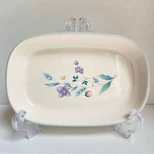 Pfaltzgraff April rectangular stoneware serving dish with dainty floral design